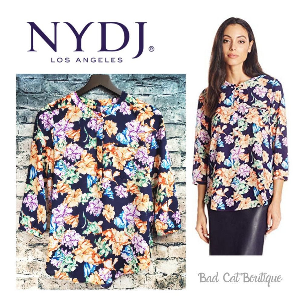 NYDJ | Harlequin Floral Boho Career Wear Blouse